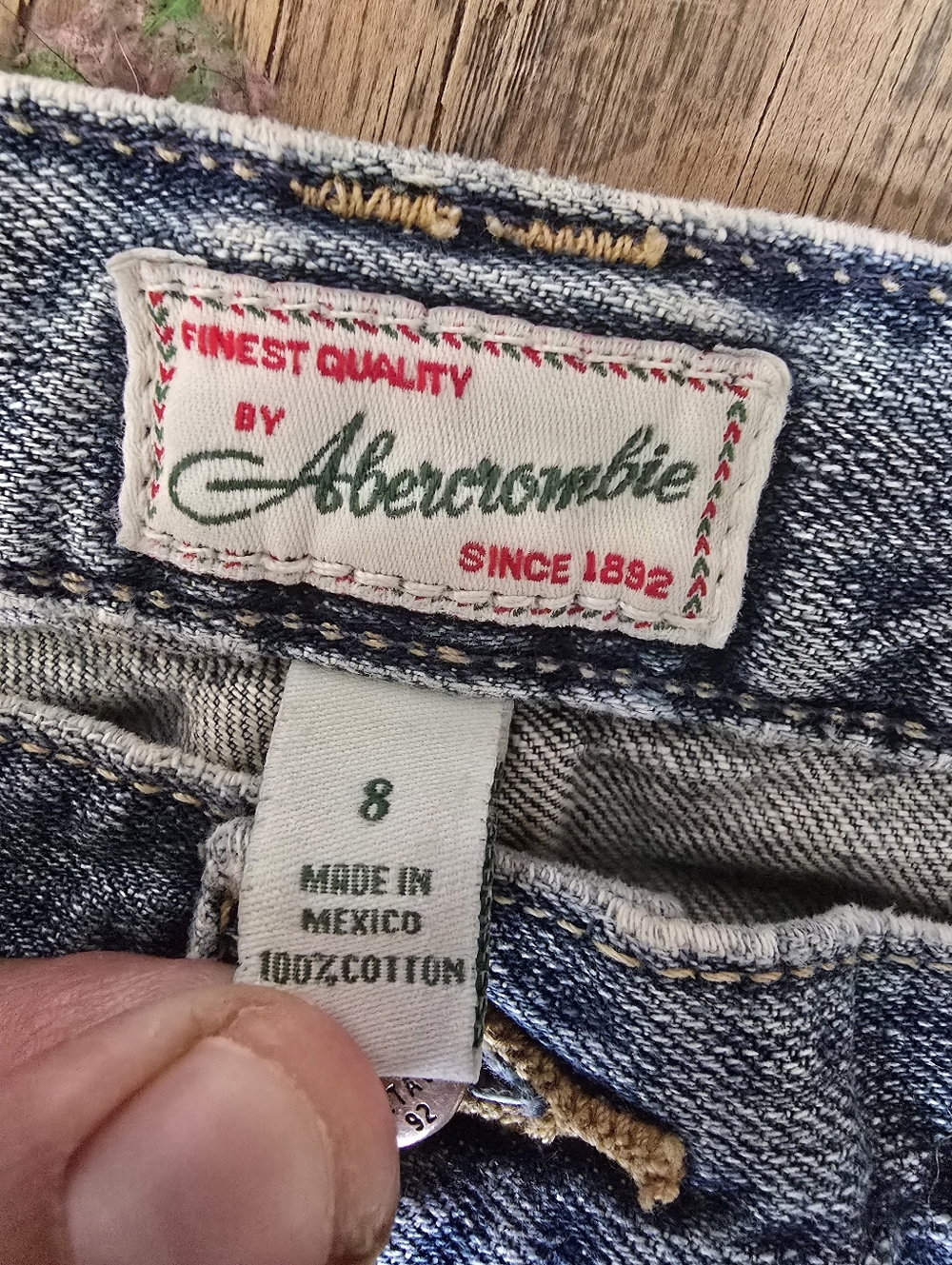 Vintage Abercrombie Distressed Denim Mini Skirt 8 - Picture 2 of 4